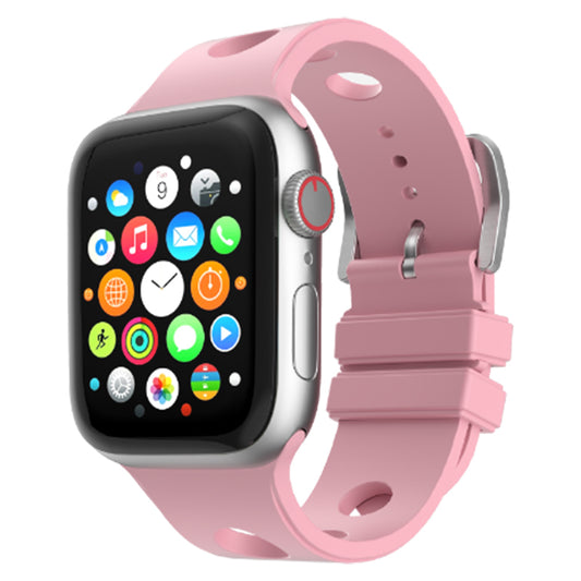 Apple Watch Ultra 49mm Delikli Tasarım Zore KRD-147 Silikon Kordon Pembe