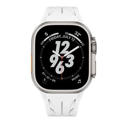 Apple Watch Ultra 49mm KRD-127 Metal Tokalı Silikon Kordon Turuncu