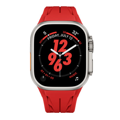 Apple Watch Ultra 49mm KRD-127 Metal Tokalı Silikon Kordon Siyah