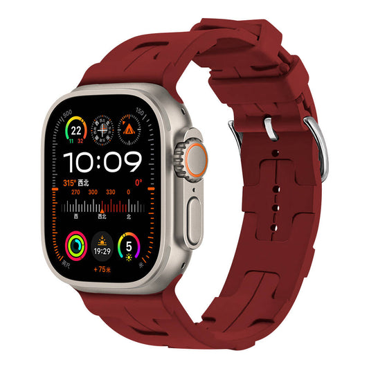 Apple Watch Ultra 49mm KRD-92 Silikon Kordon Koyu Kırmızı