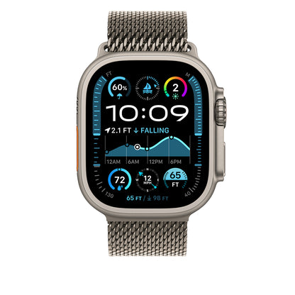 Apple Watch Ultra 49mm Zore KRD-100 Titanyum Hasır Kordon Siyah-Titanyum