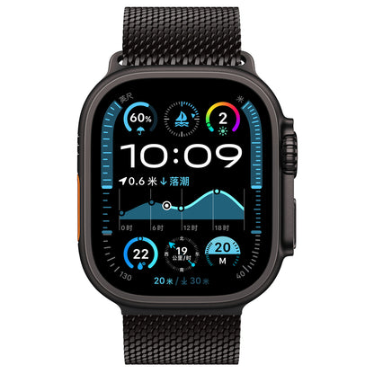 Apple Watch Ultra 49mm Zore KRD-121 Metal Hasır Kordon Starlight