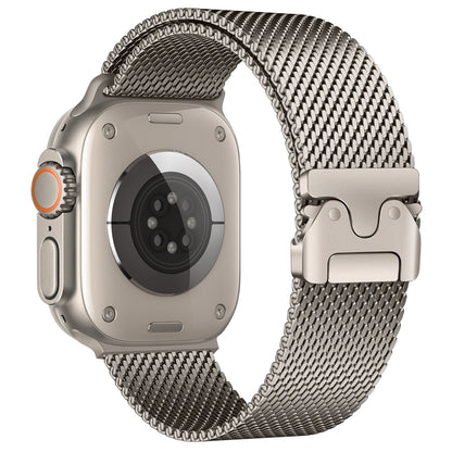 Apple Watch Ultra 49mm Zore KRD-121 Metal Hasır Kordon Gümüş