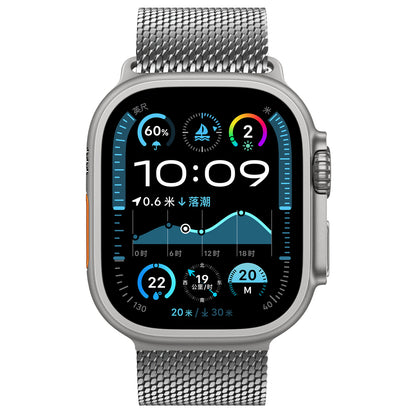 Apple Watch Ultra 49mm Zore KRD-121 Metal Hasır Kordon Gümüş