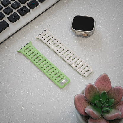 Apple Watch Ultra 49mm Zore KRD-124 Silikon Kordon Strap Kayış Açık Yeşil-Starlight