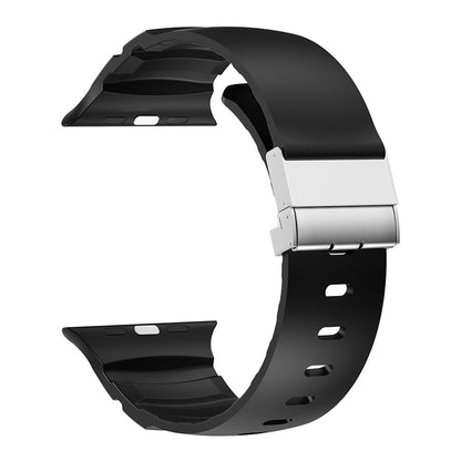 Apple Watch Ultra 49mm Zore KRD-145 Metal Tokalı Silikon Kordon Gri