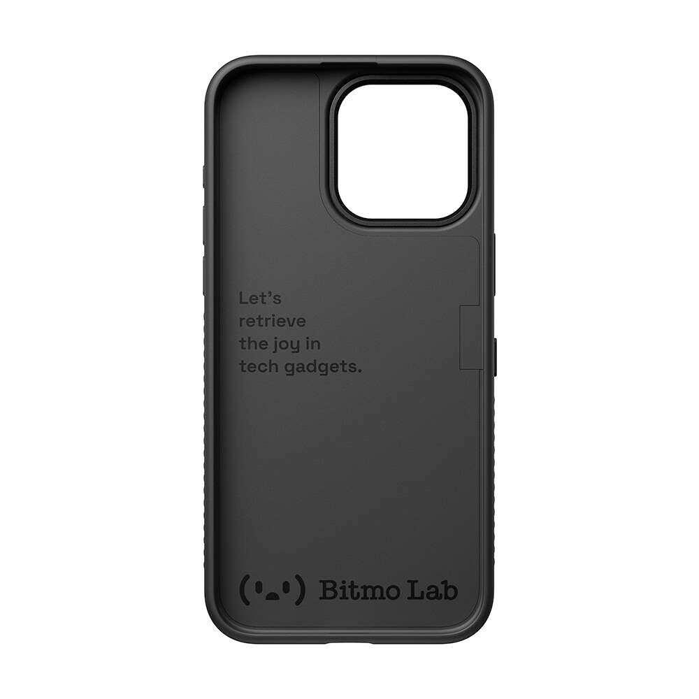 iPhone 15 Pro Kılıf Özelleştirilebilir 3 Fonksiyonlu Bluetooth Bağlantılı Bitmo Lab Bangcase Akıllı Magsafe Kapak Siyah