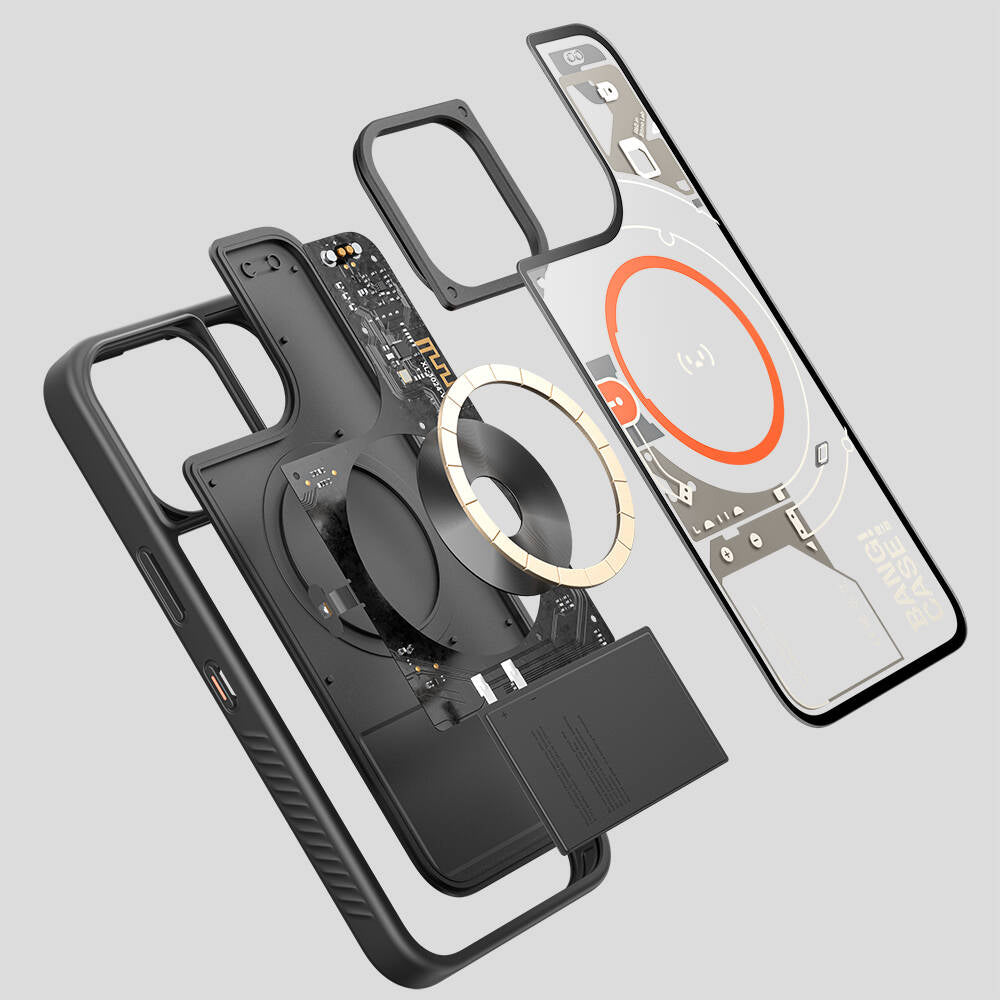 iPhone 15 Pro Kılıf Özelleştirilebilir 3 Fonksiyonlu Bluetooth Bağlantılı Bitmo Lab Bangcase Akıllı Magsafe Kapak Siyah