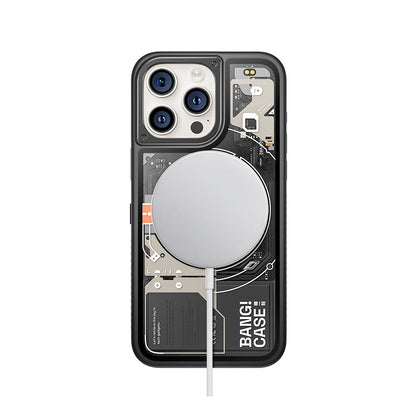 iPhone 15 Pro Kılıf Özelleştirilebilir 3 Fonksiyonlu Bluetooth Bağlantılı Bitmo Lab Bangcase Akıllı Magsafe Kapak Siyah