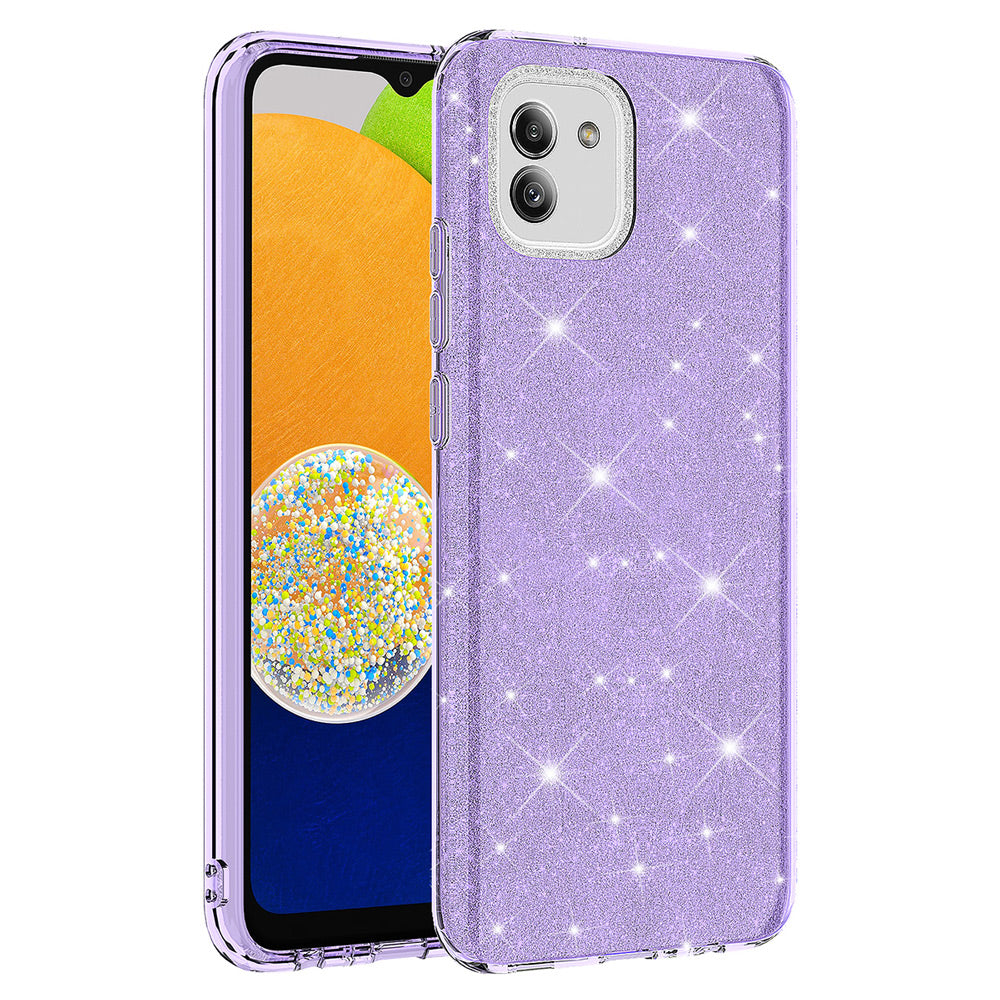 Galaxy A03 Kılıf Zore Shining Silikon Mor