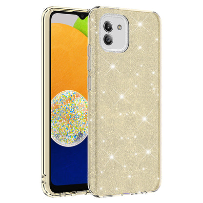 Galaxy A03 Kılıf Zore Shining Silikon Gold