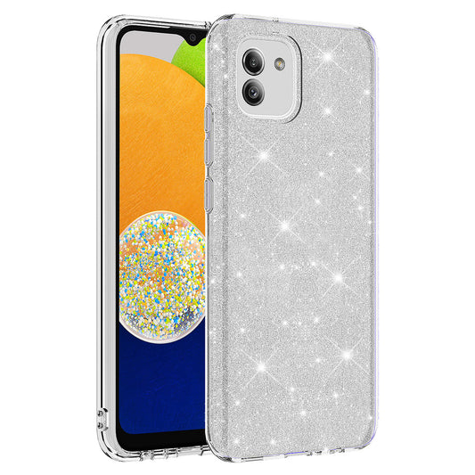 Galaxy A03 Kılıf Zore Shining Silikon Gümüş