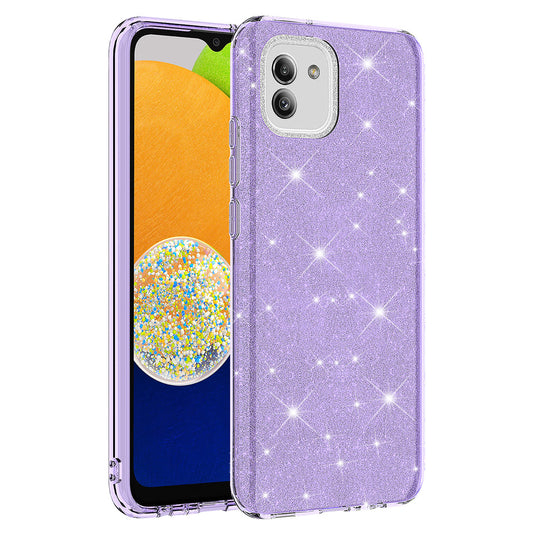 Galaxy A03 Kılıf Zore Shining Silikon Mor