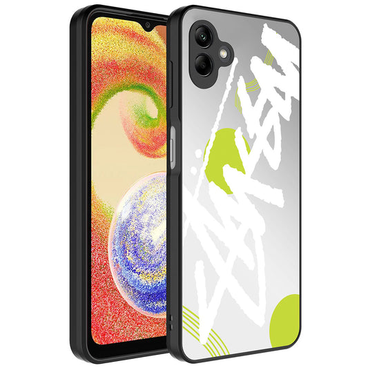 Galaxy A04 Kılıf Aynalı Desenli Kamera Korumalı Parlak Zore Mirror Kapak Yazı