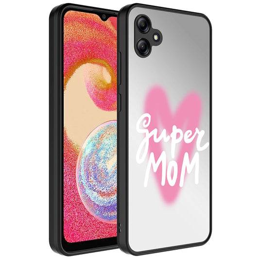 Galaxy A04E Kılıf Aynalı Desenli Kamera Korumalı Parlak Zore Mirror Kapak Süper Anne