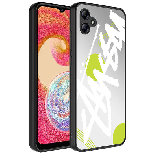 Galaxy A04E Kılıf Aynalı Desenli Kamera Korumalı Parlak Zore Mirror Kapak Yazı