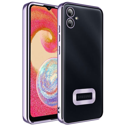 Galaxy A04E Kılıf Kamera Korumalı Logo Gösteren Zore Omega Kapak Lila