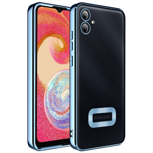 Galaxy A04E Kılıf Kamera Korumalı Logo Gösteren Zore Omega Kapak Sierra Mavi
