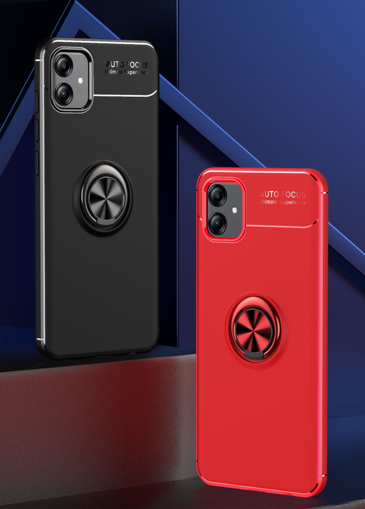 Galaxy A04E Kılıf Zore Ravel Silikon Kapak Siyah-Mavi