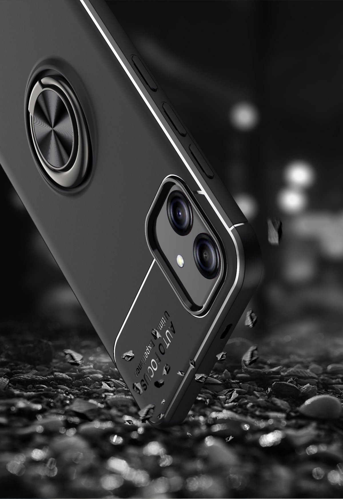 Galaxy A04E Kılıf Zore Ravel Silikon Kapak Siyah-Mavi