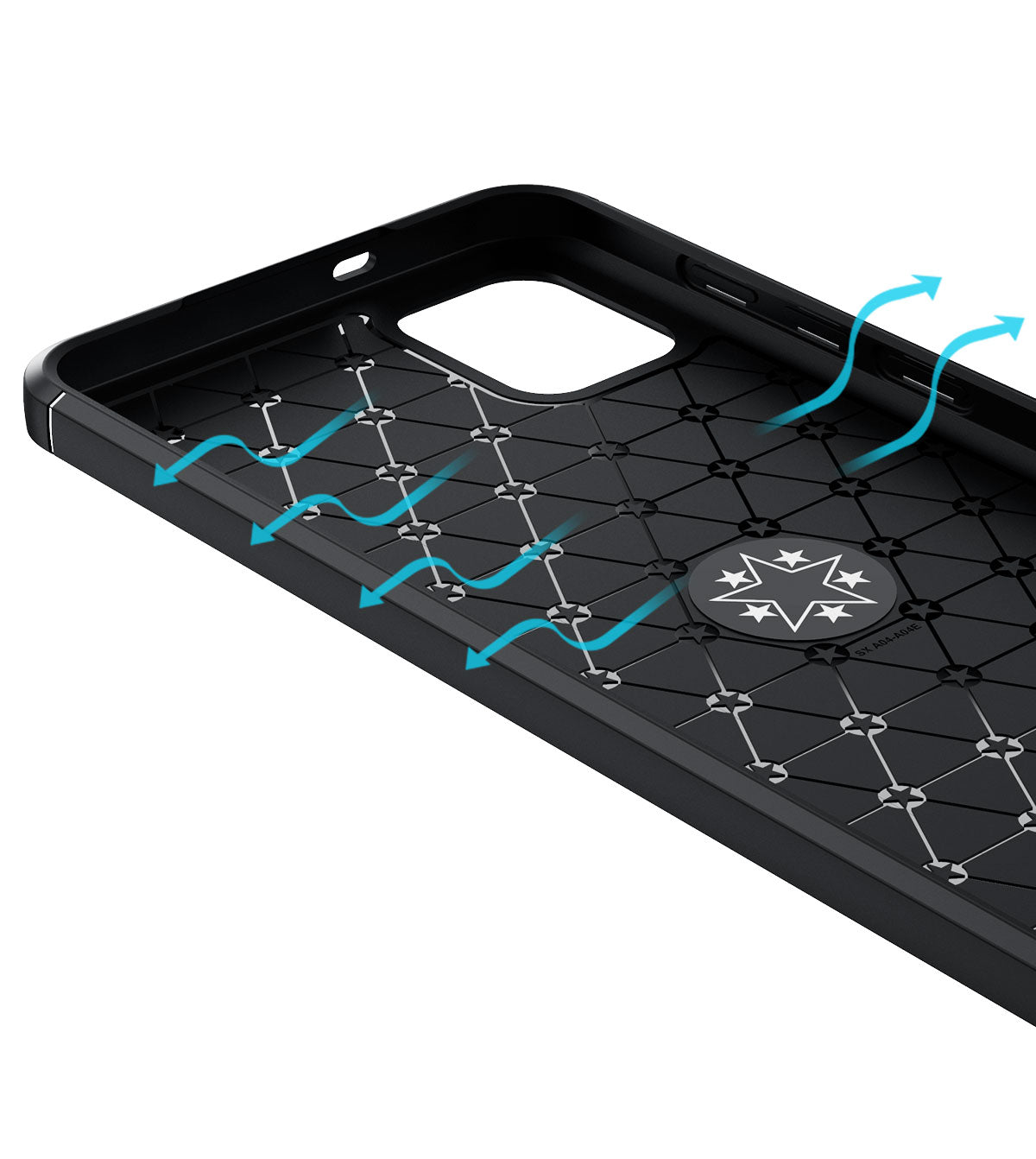 Galaxy A04E Kılıf Zore Ravel Silikon Kapak Siyah-Mavi