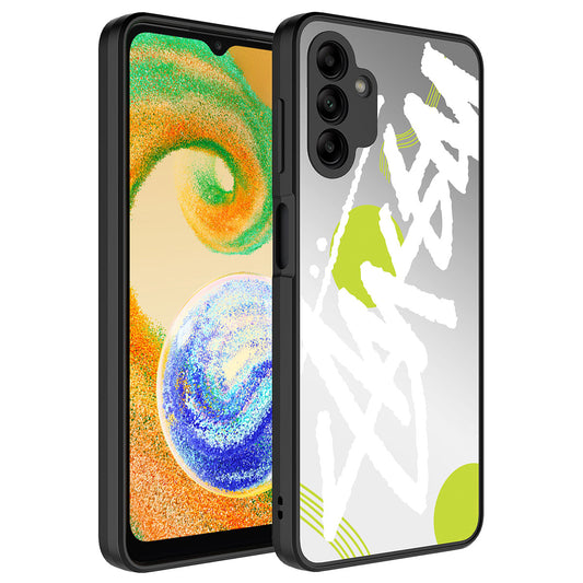 Galaxy A04S Kılıf Aynalı Desenli Kamera Korumalı Parlak Zore Mirror Kapak Yazı