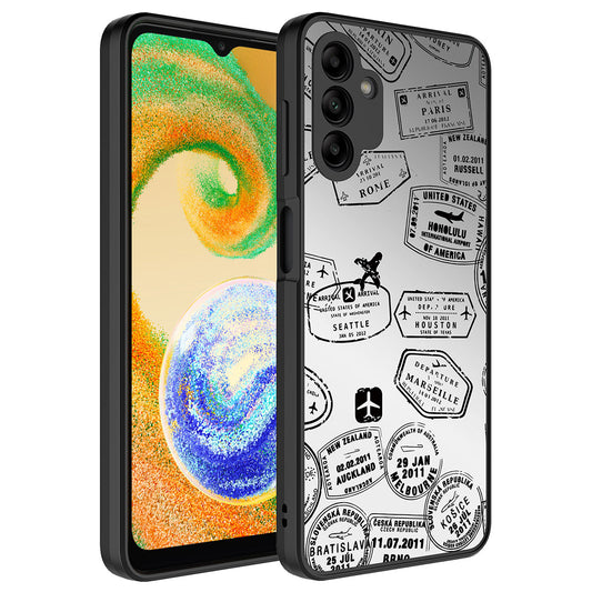Galaxy A04S Kılıf Aynalı Desenli Kamera Korumalı Parlak Zore Mirror Kapak Seyahat