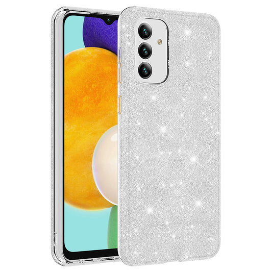 Galaxy A04S Kılıf Zore Shining Silikon Gümüş