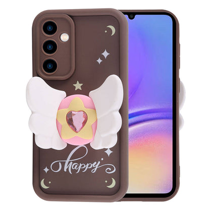 Galaxy A05S Kılıf Kamera Korumalı Figür Tasarımlı Zore Kapya Kapak Pembe Açık