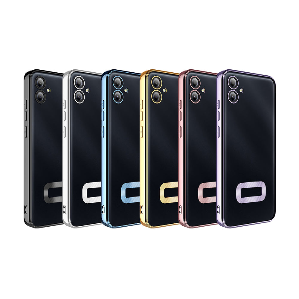 Galaxy A06 Kılıf Kamera Korumalı Logo Gösteren Zore Omega Kapak Koyu Mor