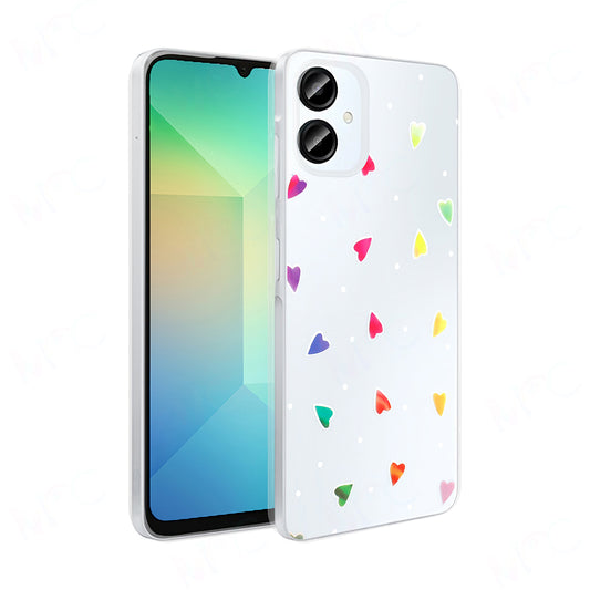 Galaxy A06 Kılıf Şeffaf Figürlü Zore Folk Sert Kapak Kalp