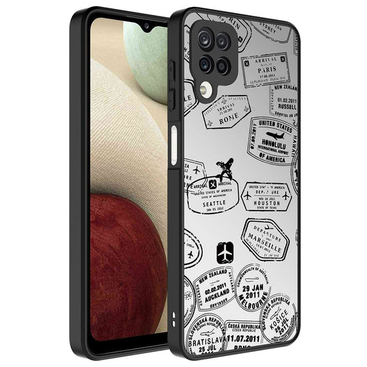 Galaxy A12 Kılıf Aynalı Desenli Kamera Korumalı Parlak Zore Mirror Kapak Seyahat