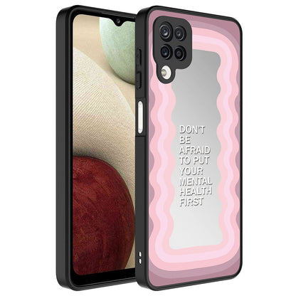 Galaxy A12 Kılıf Aynalı Desenli Kamera Korumalı Parlak Zore Mirror Kapak Ayna