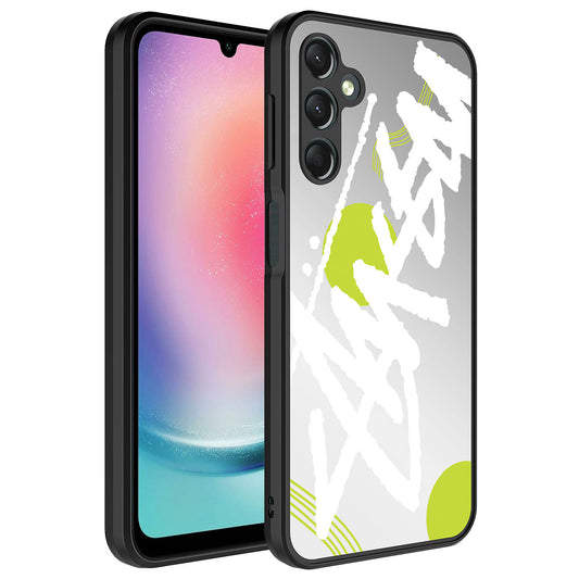 Galaxy A14 Kılıf Aynalı Desenli Kamera Korumalı Parlak Zore Mirror Kapak Yazı
