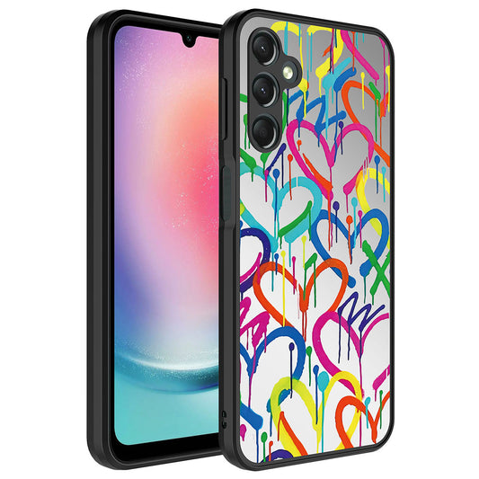 Galaxy A14 Kılıf Aynalı Desenli Kamera Korumalı Parlak Zore Mirror Kapak Kalp