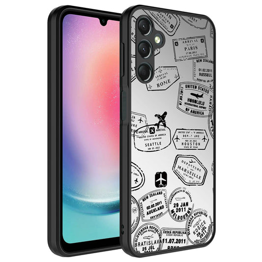 Galaxy A14 Kılıf Aynalı Desenli Kamera Korumalı Parlak Zore Mirror Kapak Seyahat