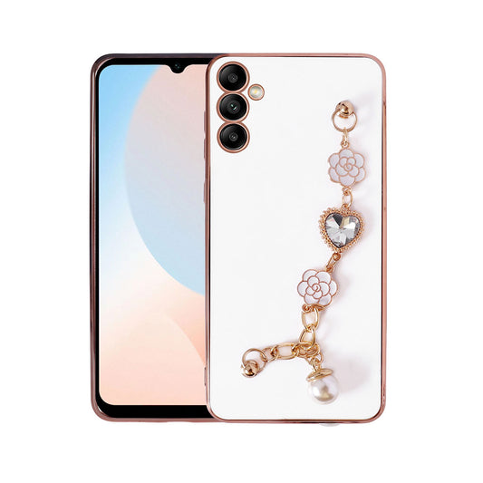 Galaxy A14 Kılıf El Tutamaçlı Kamera Korumalı Zore Taka Silikon Kapak Beyaz