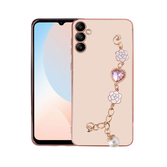 Galaxy A14 Kılıf El Tutamaçlı Kamera Korumalı Zore Taka Silikon Kapak Pembe