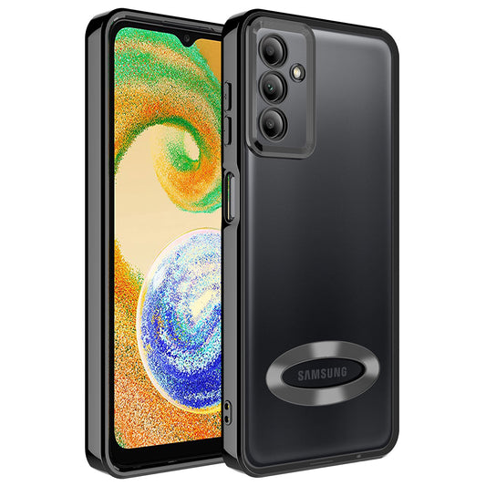 Galaxy A14 Kılıf Kamera Korumalı Logo Gösteren Zore Omega Kapak Siyah
