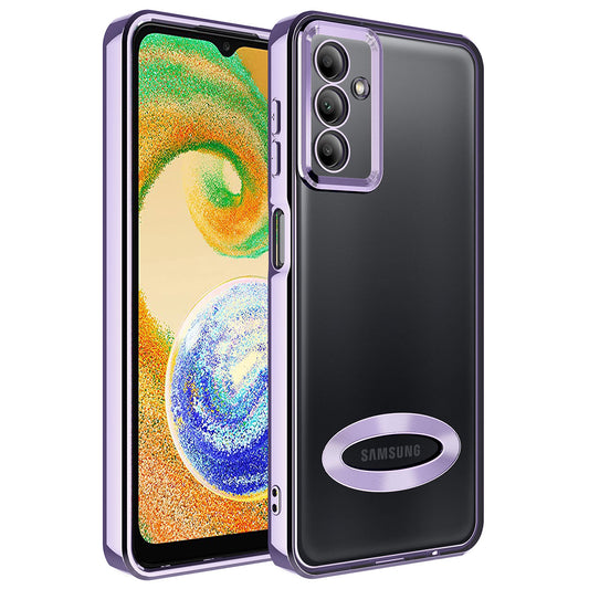 Galaxy A14 Kılıf Kamera Korumalı Logo Gösteren Zore Omega Kapak Lila