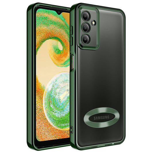Galaxy A14 Kılıf Kamera Korumalı Logo Gösteren Zore Omega Kapak Koyu Yeşil