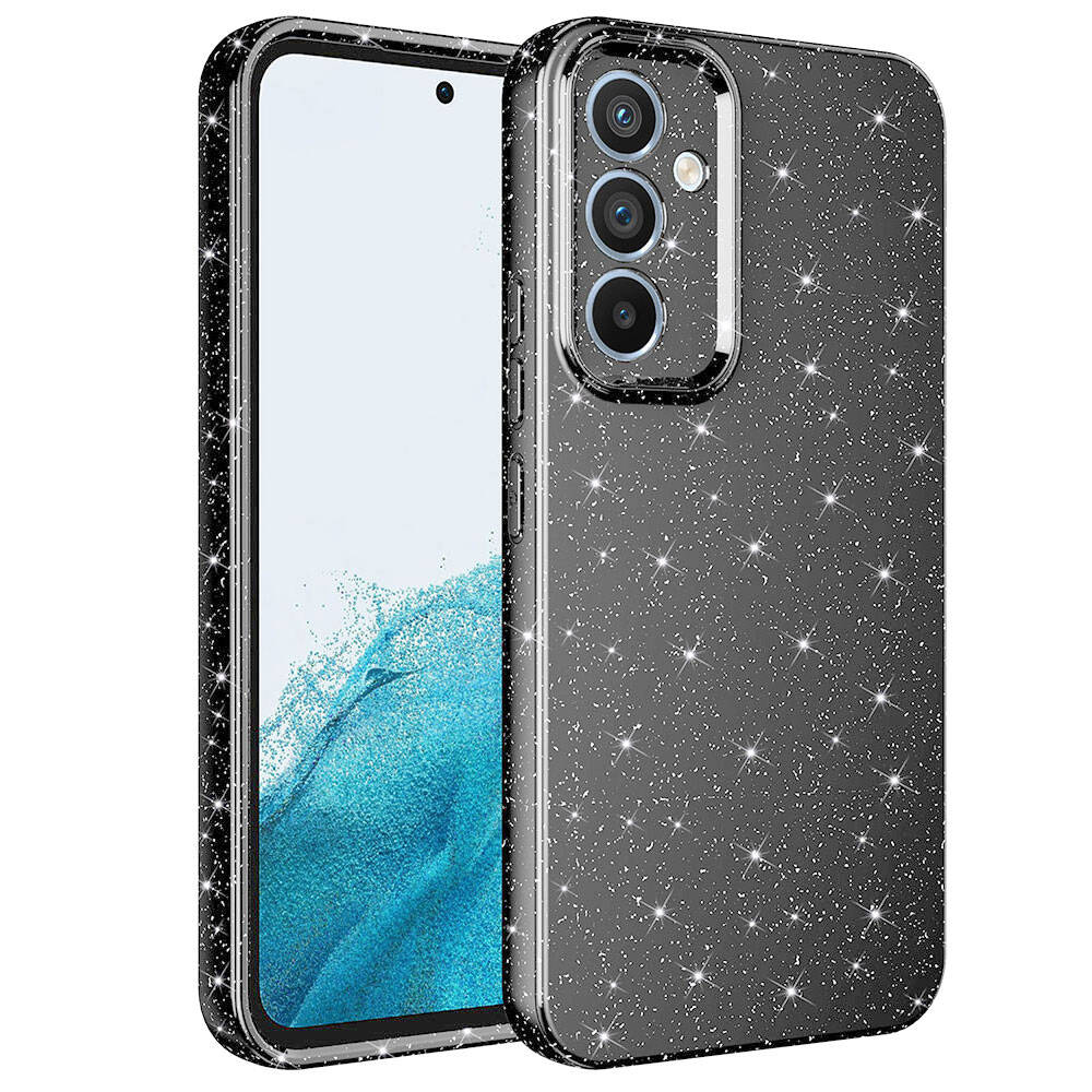Galaxy A14 Kılıf Kamera Korumalı Simli Lüks Zore Koton Kapak Gri