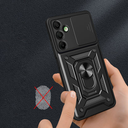Galaxy A16 Kılıf Magnetik Standlı Kamera Korumalı Zore Sürgülü Vega Kapak Siyah