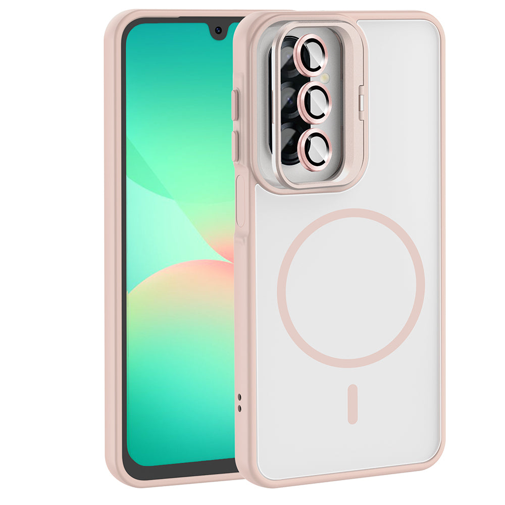 Galaxy A17 Kılıf Standlı ve Kamera Lens Hediyeli Zore Etro Kapak