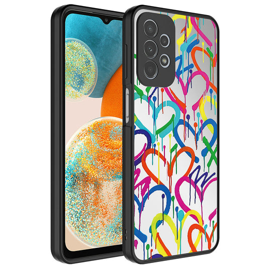 Galaxy A23 Kılıf Aynalı Desenli Kamera Korumalı Parlak Zore Mirror Kapak Kalp