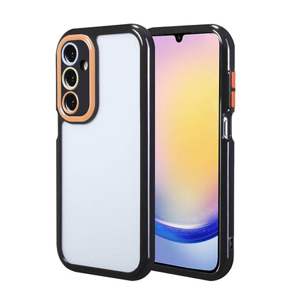 Galaxy A25 Kılıf Kamera Korumalı Renkli Kenar ve Çerçeve Tasarımlı Zore Vitamin Kapak Derin Mor