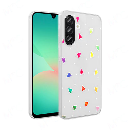 Galaxy A26 Kılıf Şeffaf Figürlü Zore Folk Sert Kapak Kalp