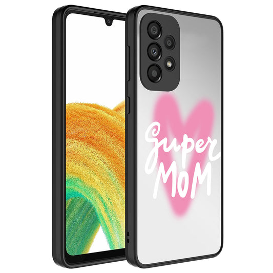 Galaxy A33 5G Kılıf Aynalı Desenli Kamera Korumalı Parlak Zore Mirror Kapak Süper Anne