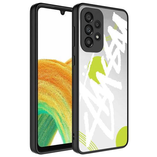 Galaxy A33 5G Kılıf Aynalı Desenli Kamera Korumalı Parlak Zore Mirror Kapak Yazı
