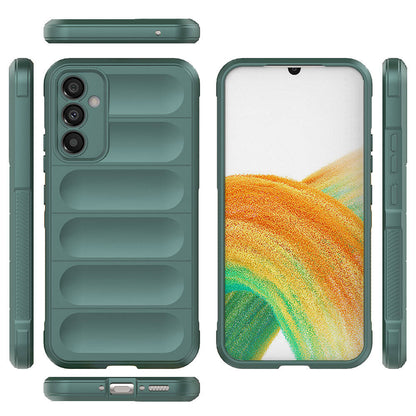 Galaxy A34 Kılıf Esnek TPU Oyuklu Arka Yüzey Tasarımlı Zore Etnik Silikon Kapak Lacivert